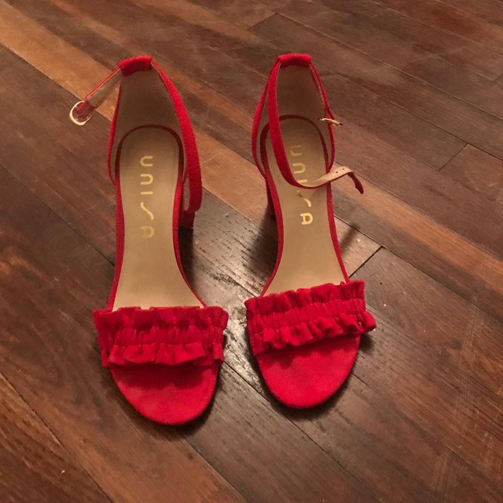 Red Block Heel Sandal